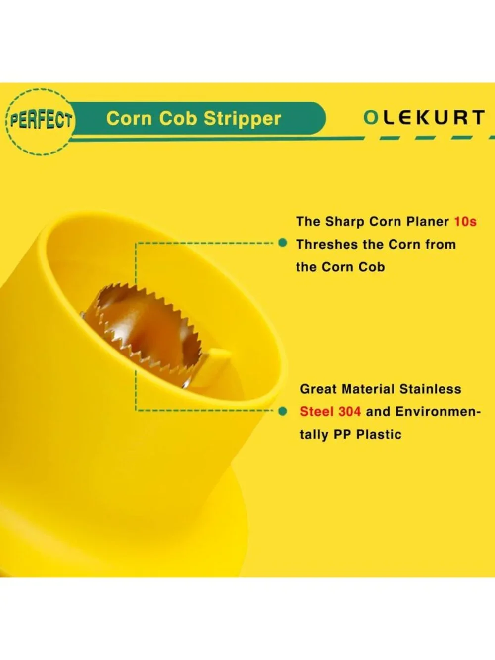 Corn Cob Stripper Tool - Easy Corn Peeler for Fresh Corn on the Cob, Yellow